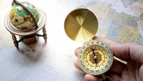 World Map And Compass