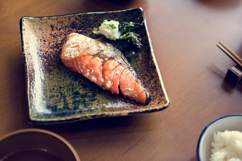 Salmon Grilled Set Japanese Food